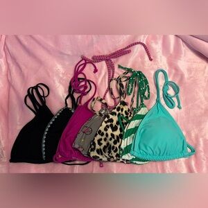 Set of 7 string bikini triangle tops